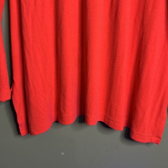 Soft Surroundings Dark Pink Ribbed Long Sleeve Top Size Medium - Picture 3 of 9